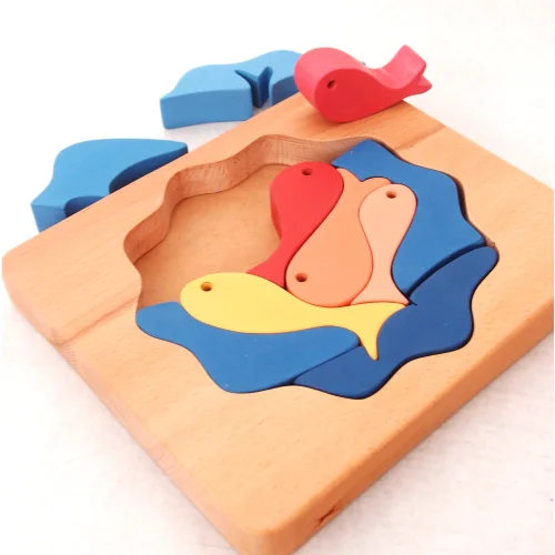 Oyuncu Kunduz Oyuncak - Five Fish In A Lake Wooden Puzzle
