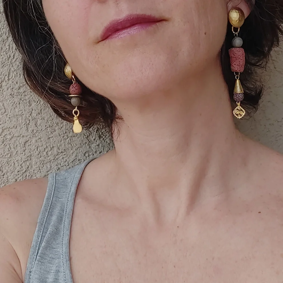 POJWoman by Pelin Özerson - Lava Red Earrings