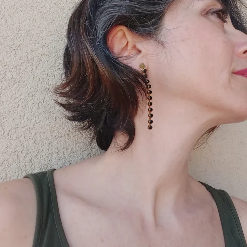 POJWoman by Pelin Özerson - Black Dance Earrings - Square