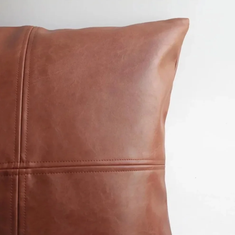 Modabilya - Mossel Square Stitched Leather Pillow