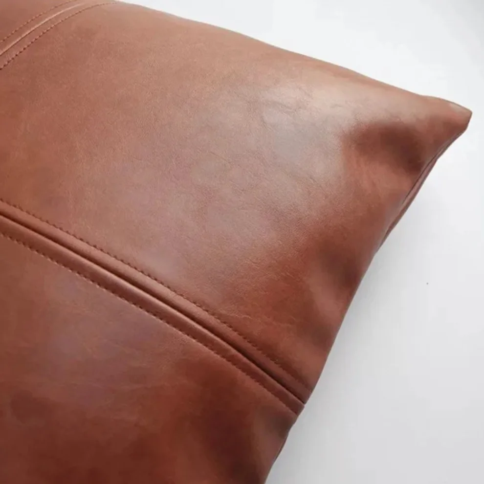 Modabilya - Mossel Square Stitched Leather Pillow