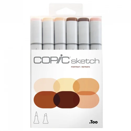 Nuuna - Copic Sketch Marker Ten Renkleri 6lı Kalem Set