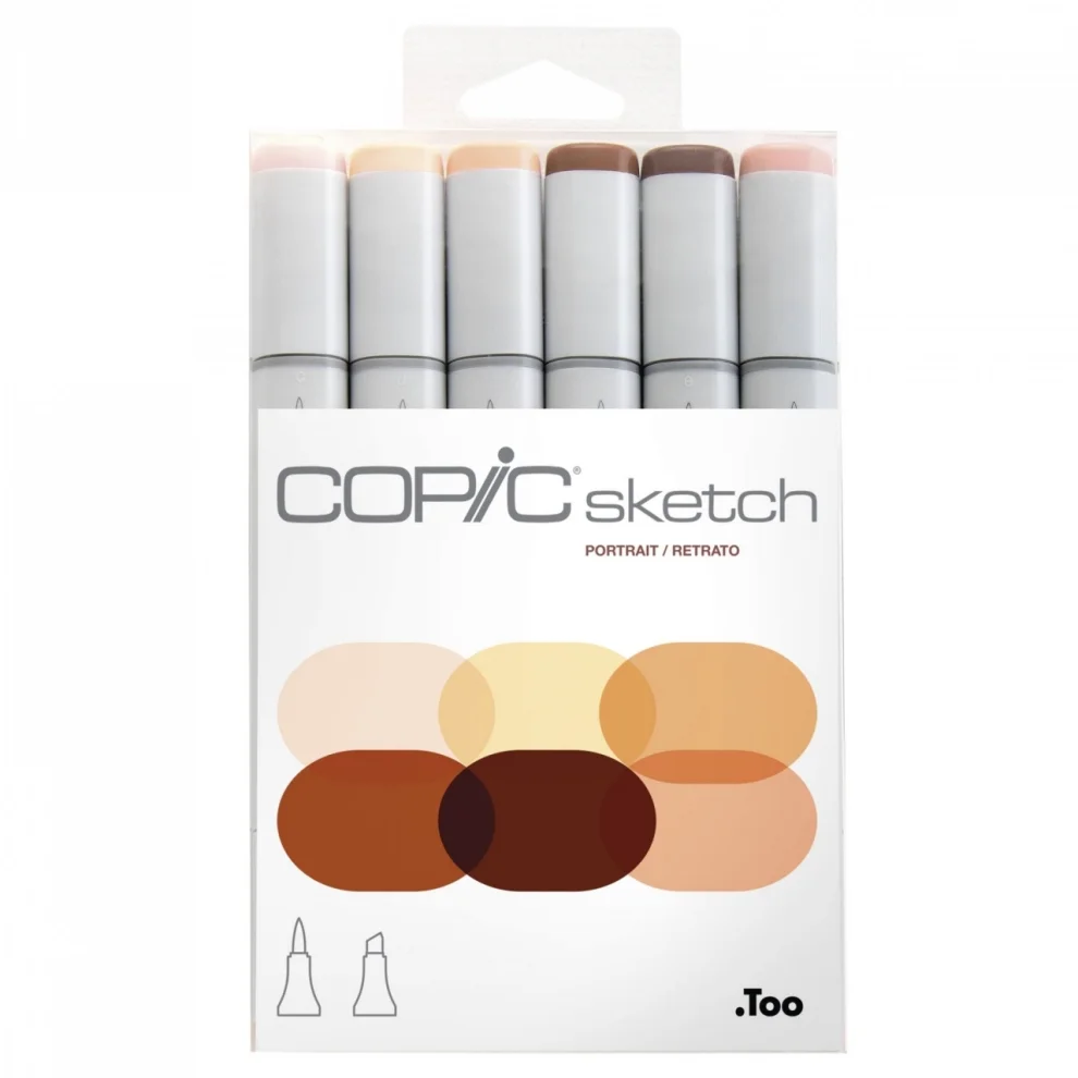 Nuuna - Copic Sketch Marker Ten Renkleri 6lı Kalem Set