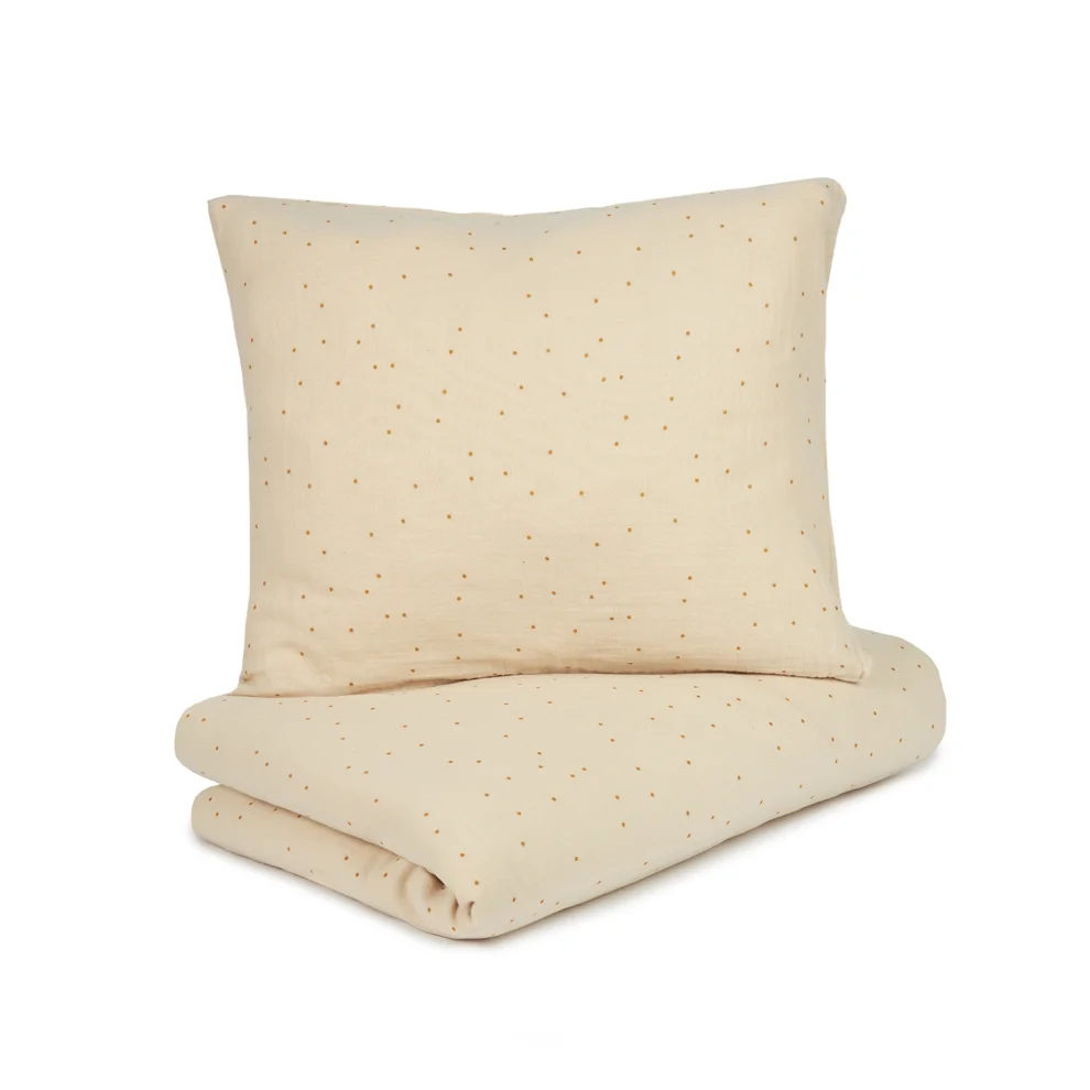 Nobodinoz - Wabi Sabi Dots Ginger Washed Bb Duvet Cover Set Print