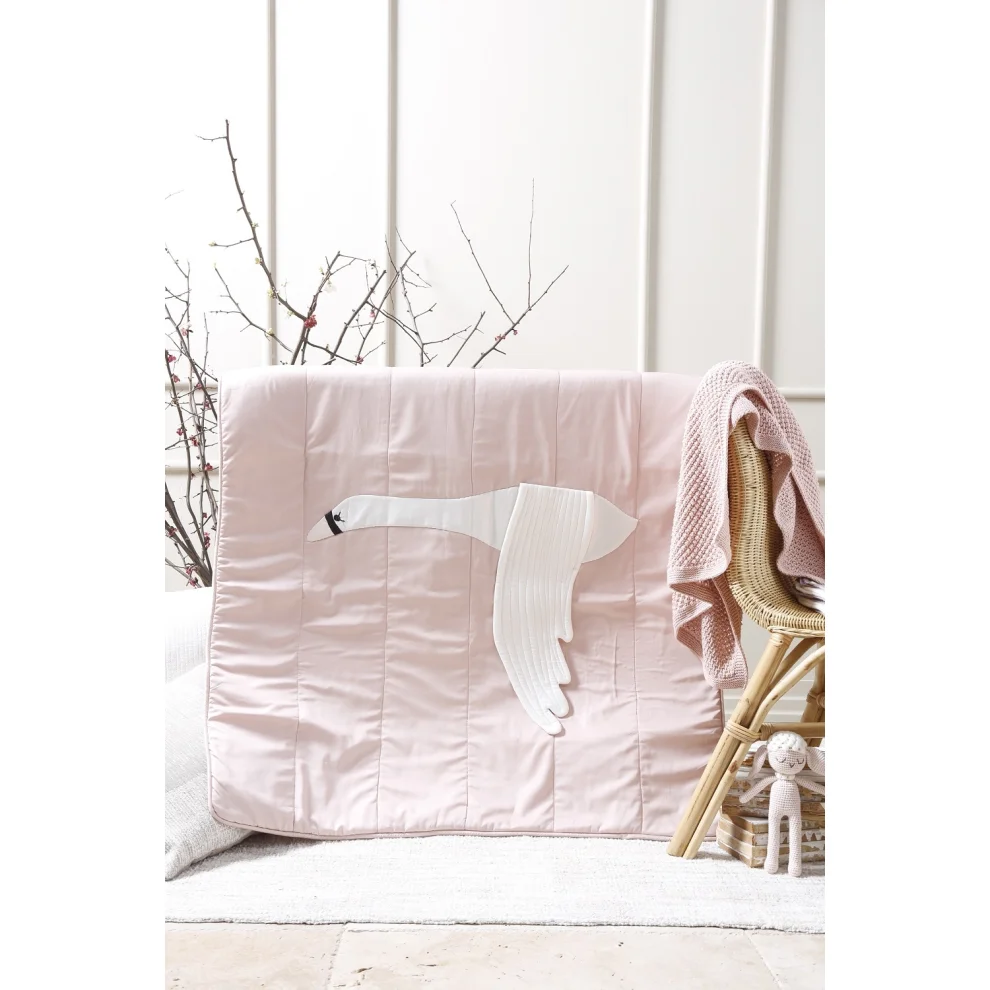 2 Stories - Swan Cotton Satin Baby Bed Cover