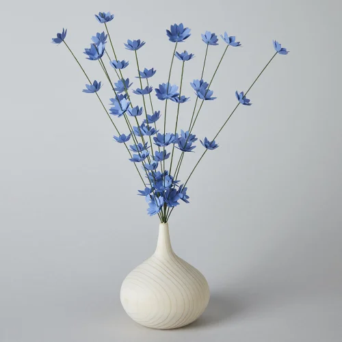 A Ne Hoş - Eflatun Bouquet With Wooden Vase