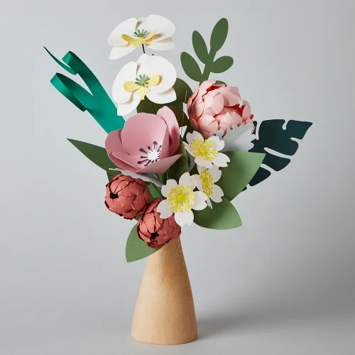 A Ne Hoş - Cotton Candy Bouquet With Wooden Vase