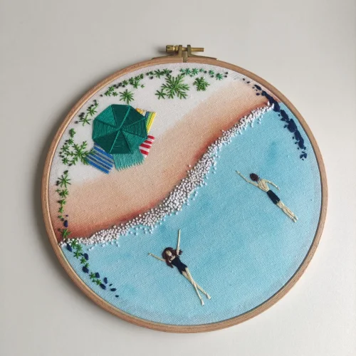 Granny's Hoop - Summer Time Embroidery Hoop Art
