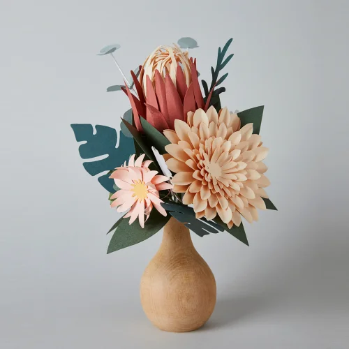 A Ne Hoş - Smile Bouquet With Wooden Vase