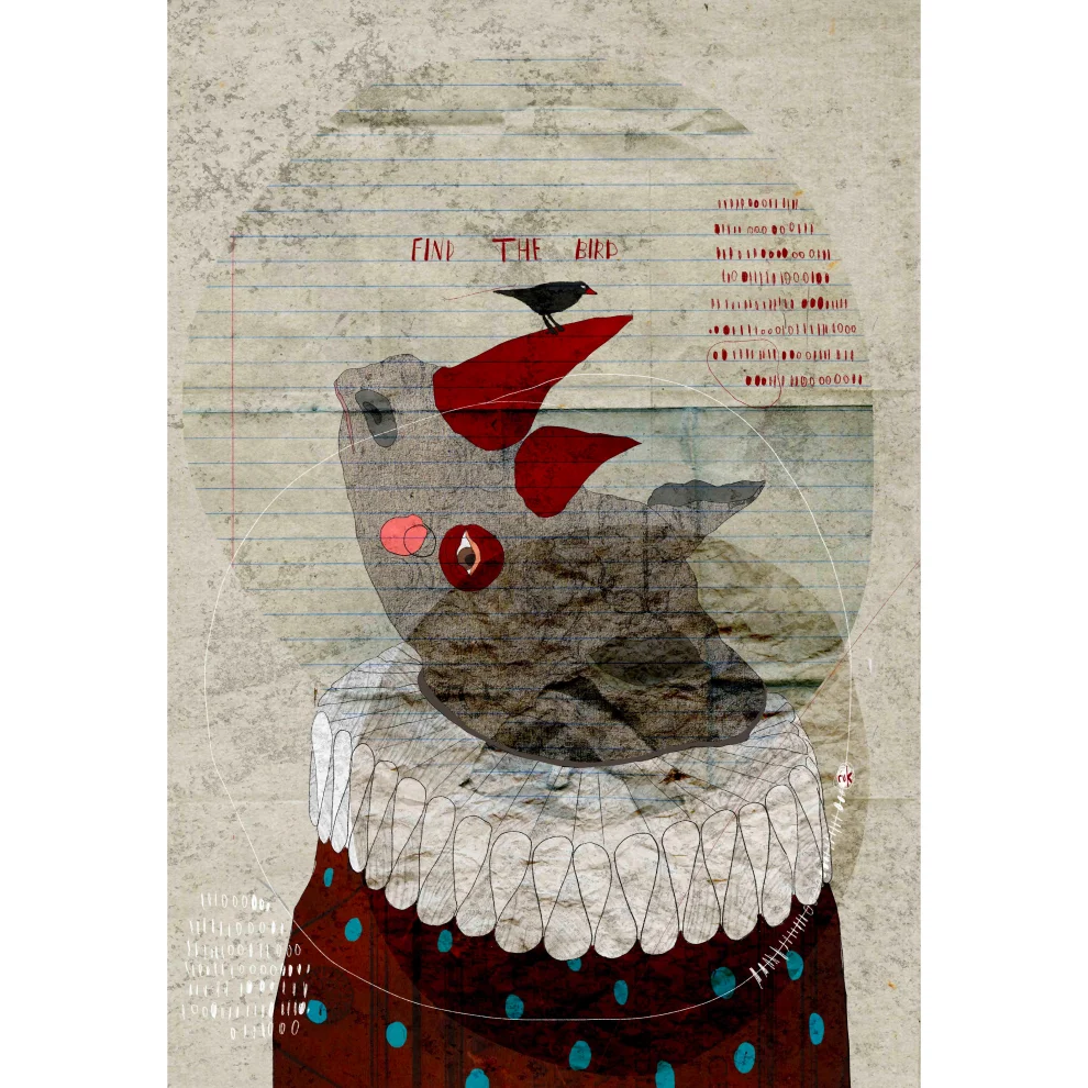 Ruk Illustration - Rhino  İllüstrasyon Fine Art Dijital Baskı
