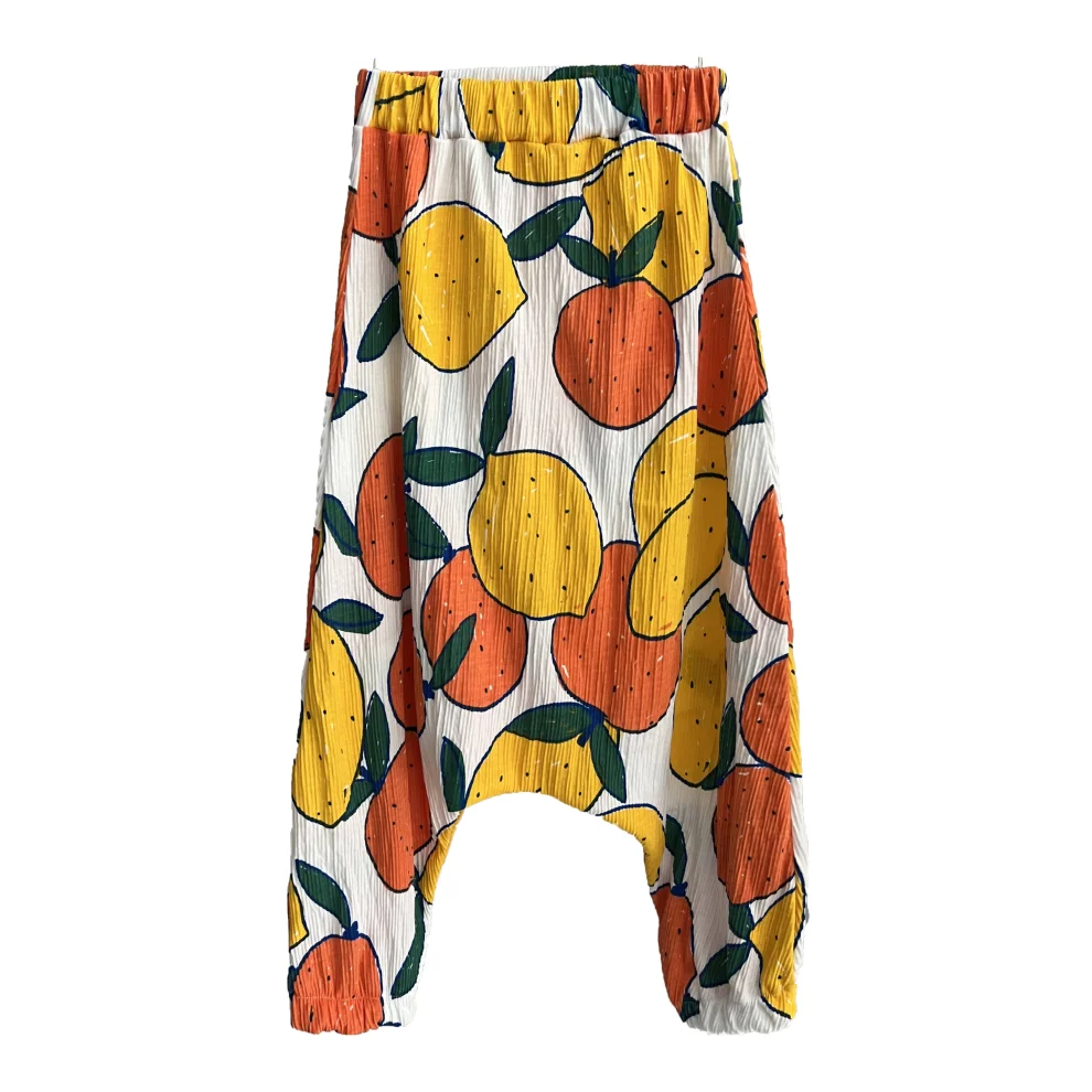 DOROANDME - Orange Lemon Pattern Harem Pant