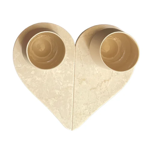 Thinstone - Marble Heart Cup Set Of 2