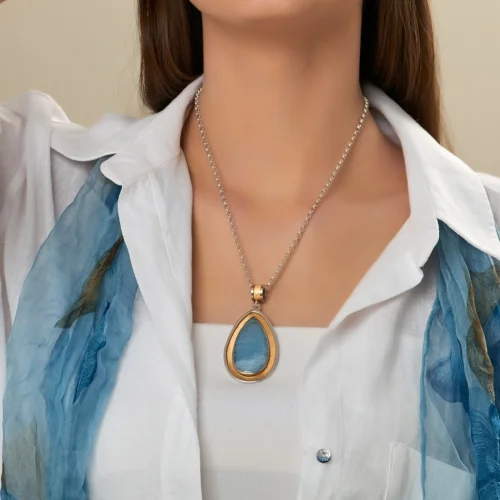 Berna Karataş Jewellery - Aquamarine Drop Necklace