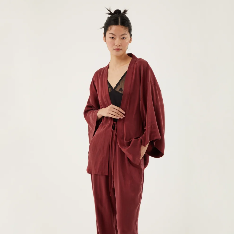 Burgundy kimono outlet cardigan