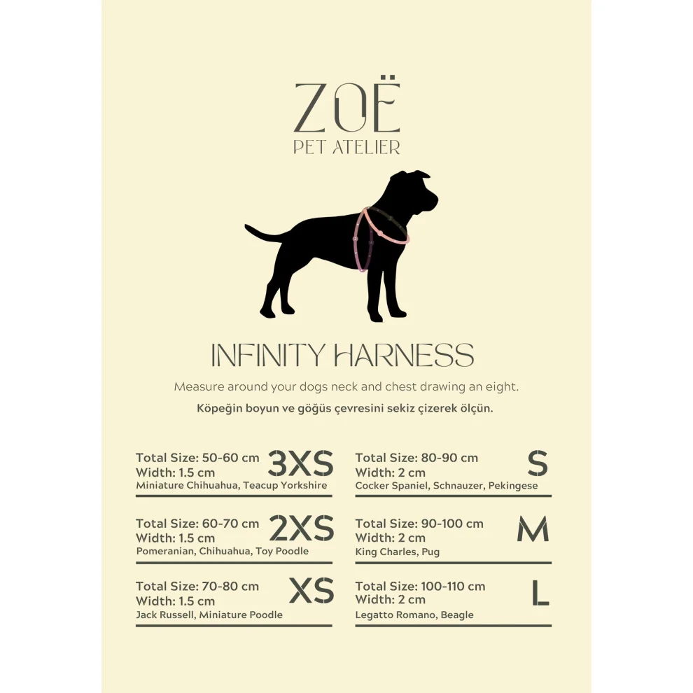 Zoe Pet Atelier - Deri Köpek Göğüs Tasması