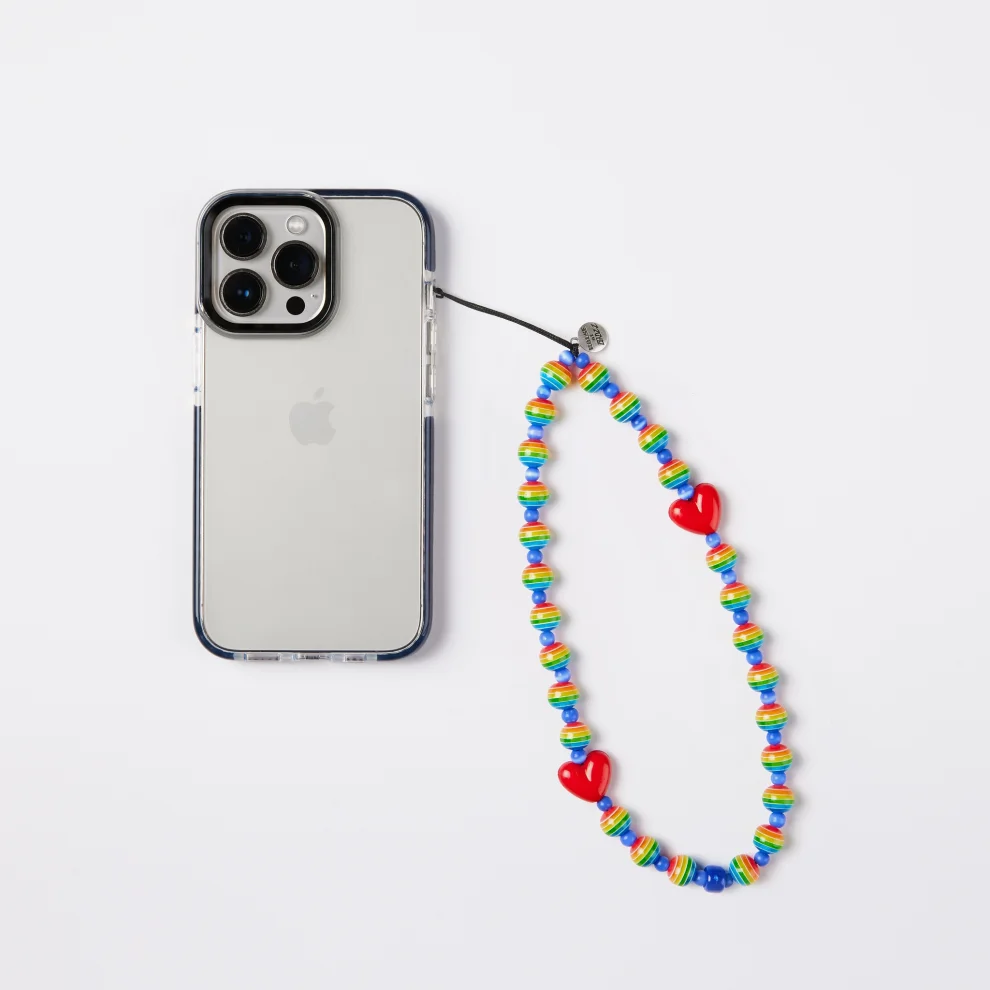 House of Beadzz - Rainbow Stripe Phone Strap