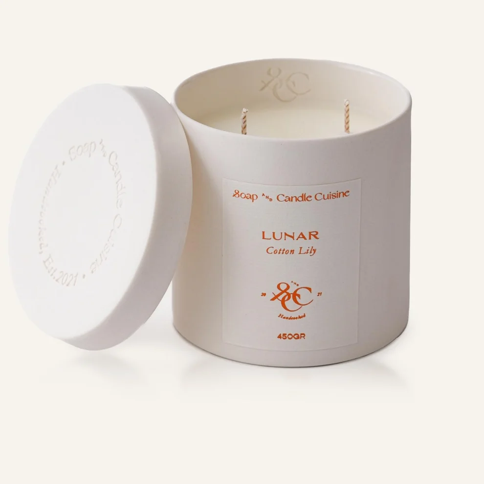 Soap and Candle Cuisine - Lily Scented Natural Soy Candle 450 Gr