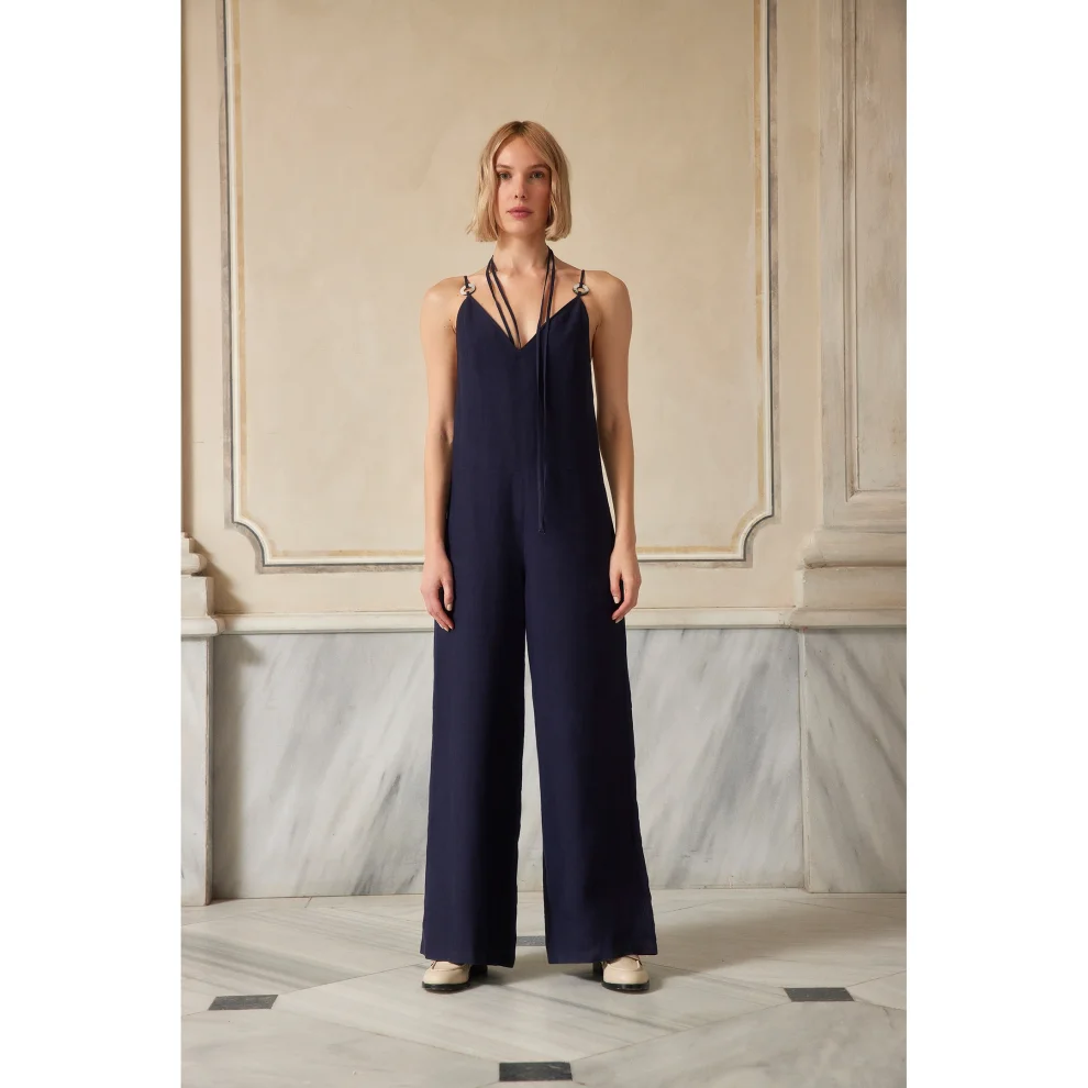 Navy linen hot sale overalls