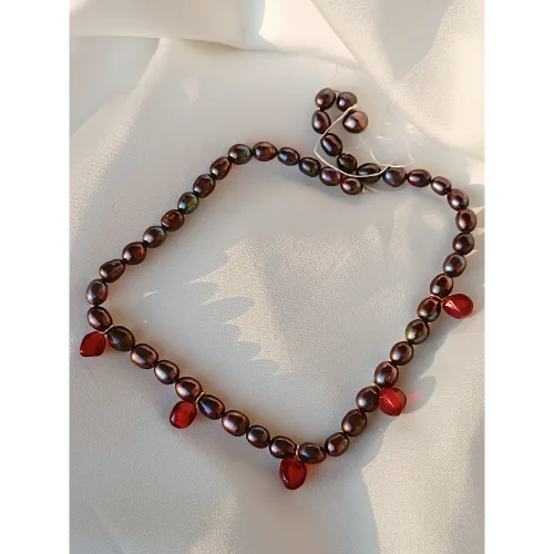 Kadriye Camcı - Pearl- Pomegranate Choker Necklace