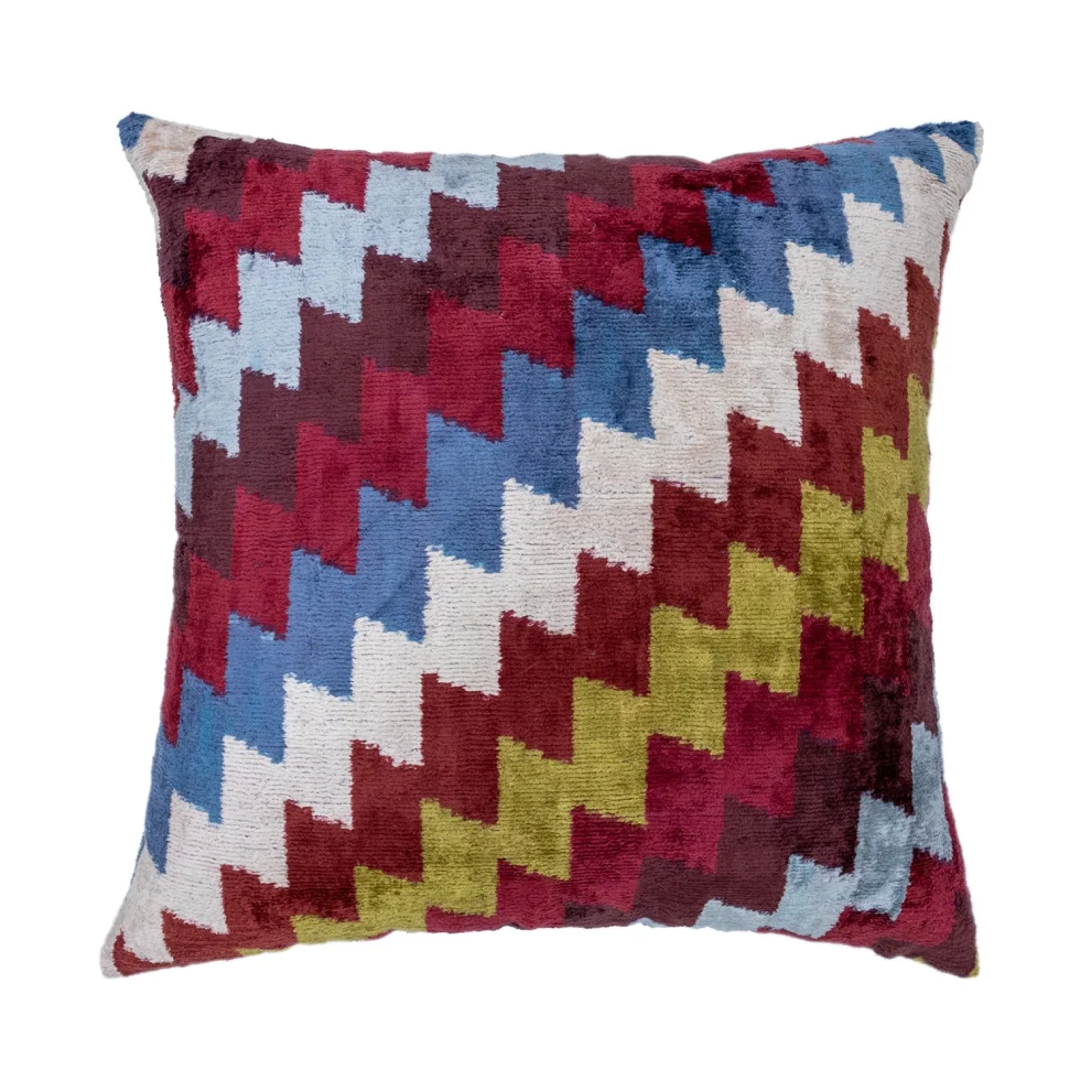 Soho Antiq - Kelsea Handmade Geometric Patterned Velvet Throw Pillow