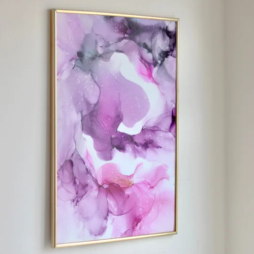 Anastasha Ozlu - Purple Smoke Original Alcohol Ink Art