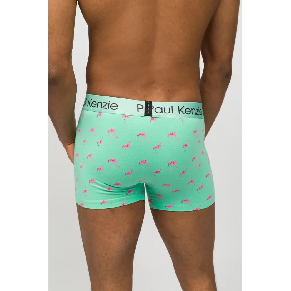 Paul Kenzie - Desenli Erkek Boxer - Couple Collection Pink Birdy