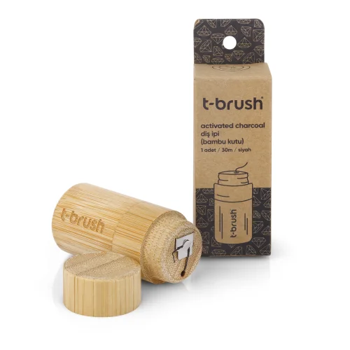 T-Brush - Aktif Kömürlü Bambu Kutu Doğal Diş İpi - 30ml