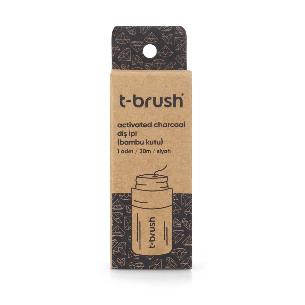T-Brush - Activated Charcoal Bamboo Box Natural Dental Floss - 30ml