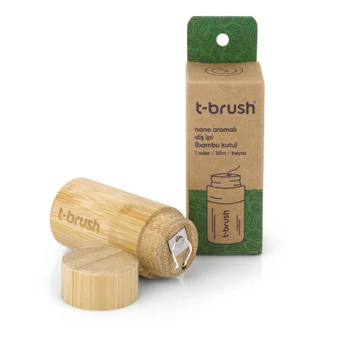 T-Brush - Naneli Bambu Kutu Doğal Diş İpi - 30ml