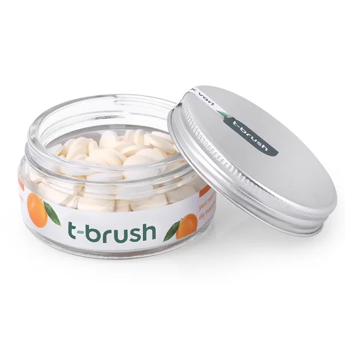 T-Brush - Portakallı Doğal Diş Macunu Tableti Vegan - 90 Tablet