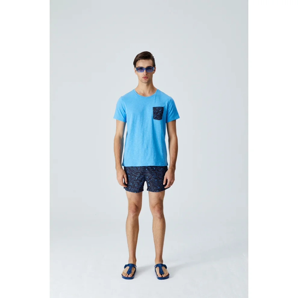 Bassigue - Pocket Tranquil Blue T-shirt S Blue | hipicon