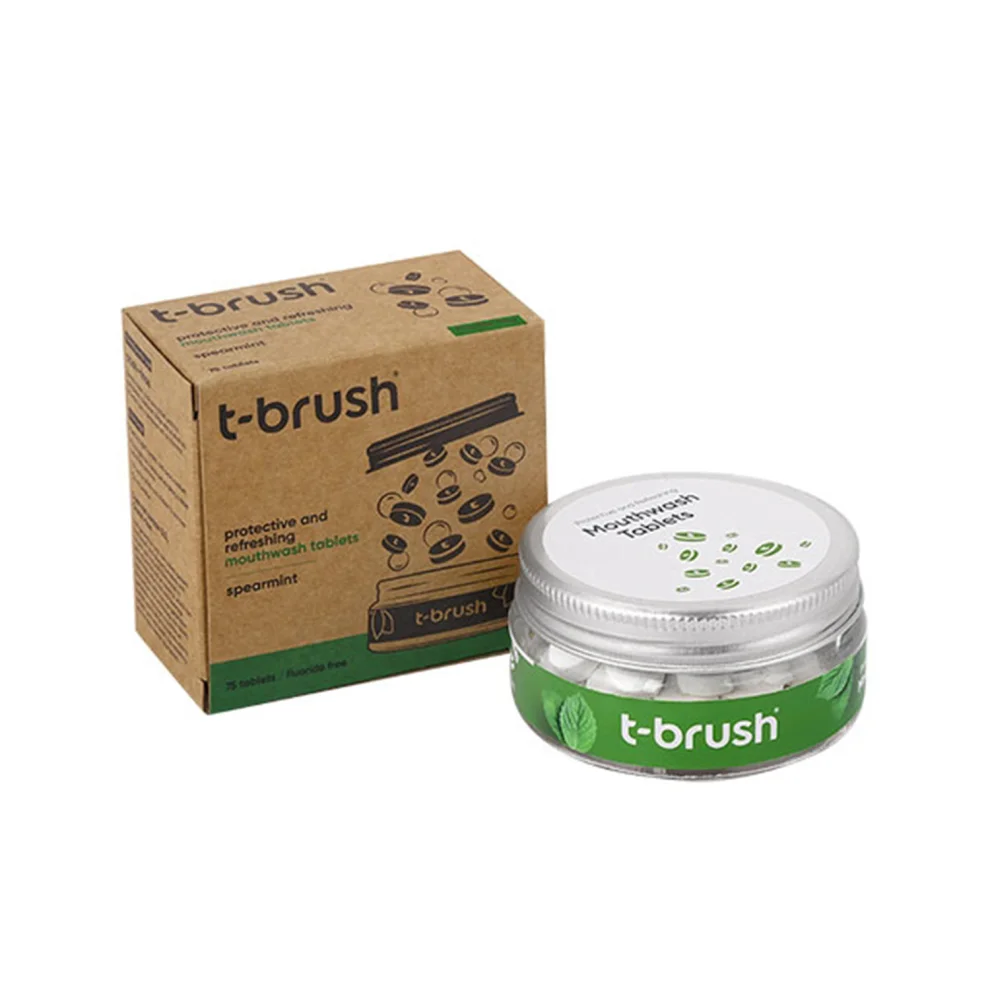 T-Brush - Koruyucu Ve Ferahlatıcı Ağız Çalkalama Tableti - Vegan - 75 Tablet