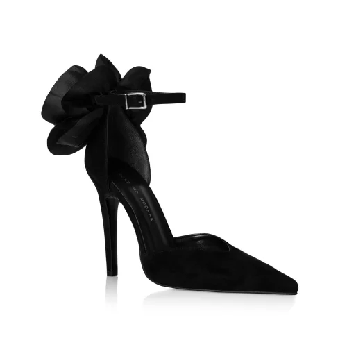 Esotte - Lexa Çiçekli V Kesim Topuklu Stiletto Ayakkabı