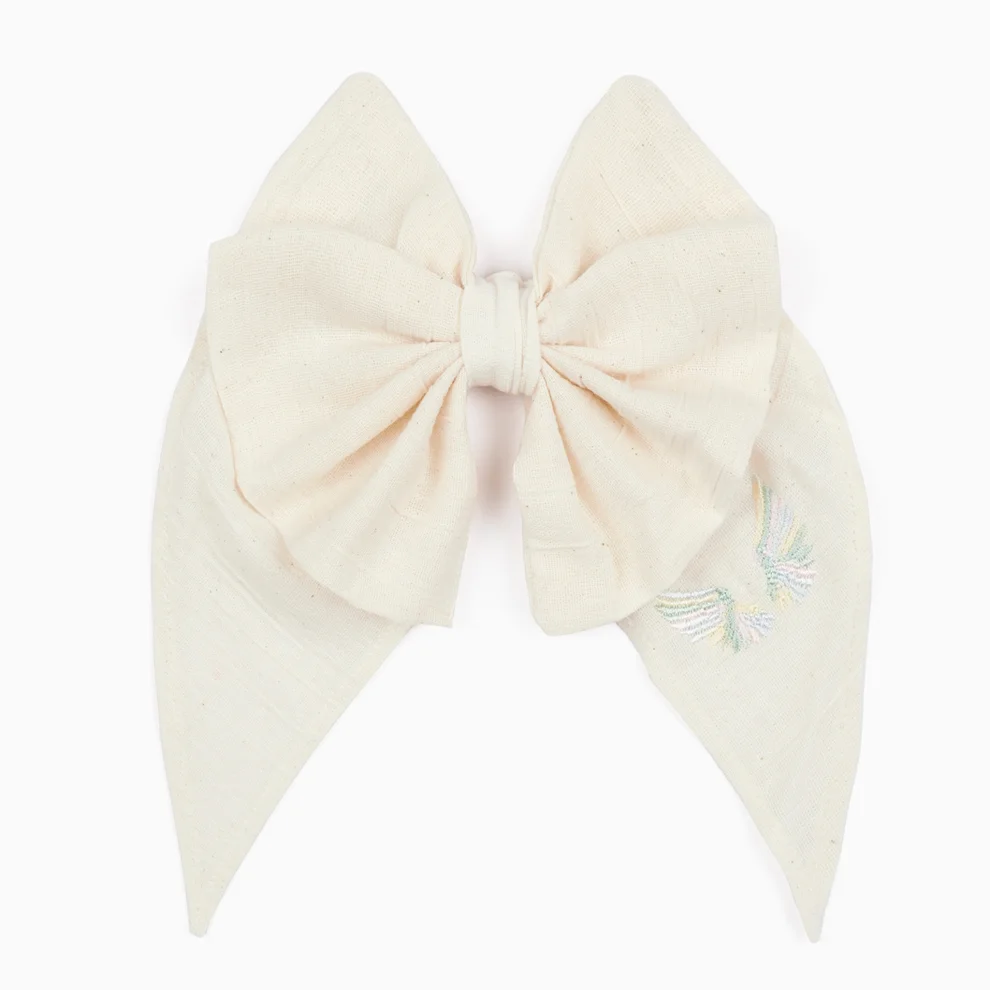 Lally Things - Embroidery Bow Hair Clip