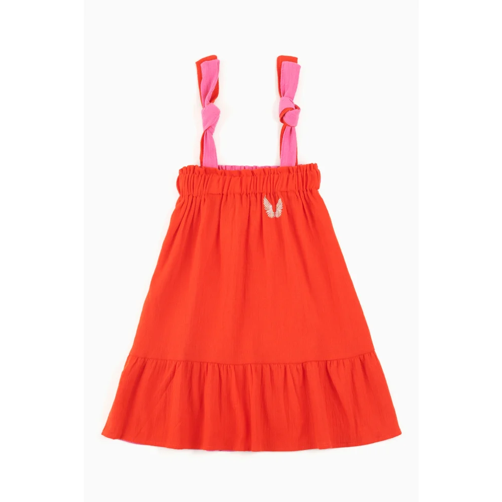 Lally Things - Çift Taraflı İki Renkli Şile Bezi Diz Üstü Elbise