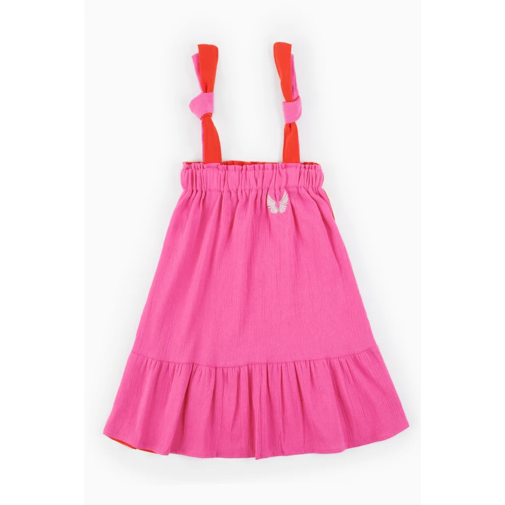Lally Things - Çift Taraflı İki Renkli Şile Bezi Diz Üstü Elbise