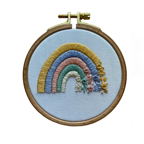 Granny's Hoop - Rainbow Embroidery Hoop Art