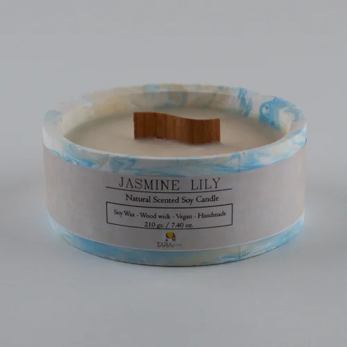 Tara Design - Jasmin Lily Soy Wax Candle Aquamarine