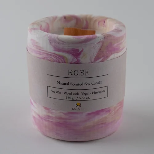 Tara Design - Rose Soy Wax Candle Pink Quartz