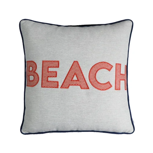 Boom Bastık - Beach Piko İşlemeli Dekoratif Yastık