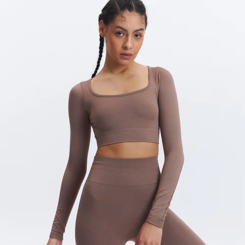 SimpleCo Clothes - Akasha Seamless Long Sleeve Yoga Bra