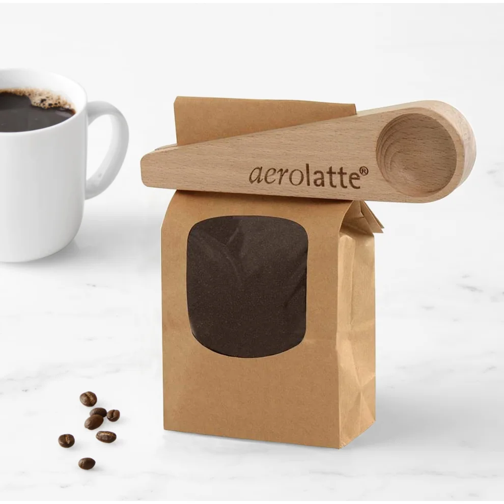 Aerolatte - Beechwood Artisan Storage Bag Clip And Coffee Scoop In One