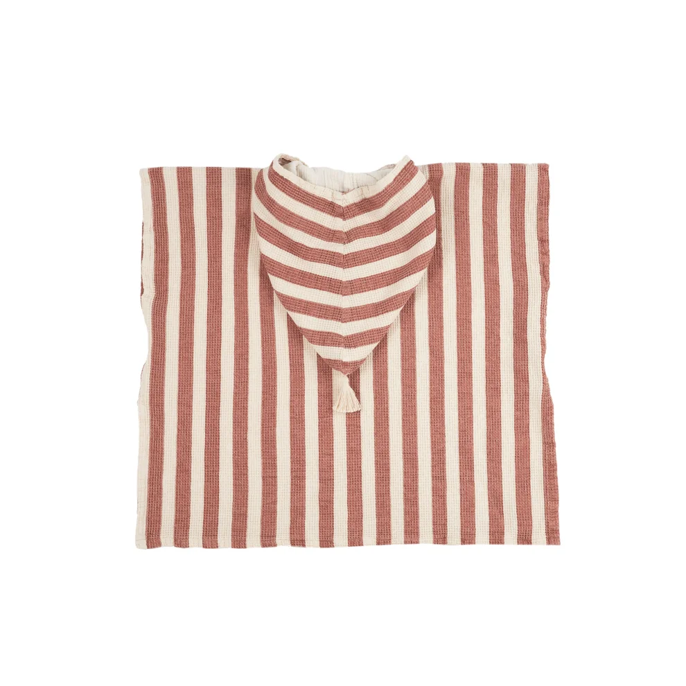 Nobodinoz - Rusty Red Stripes Portofino Poncho