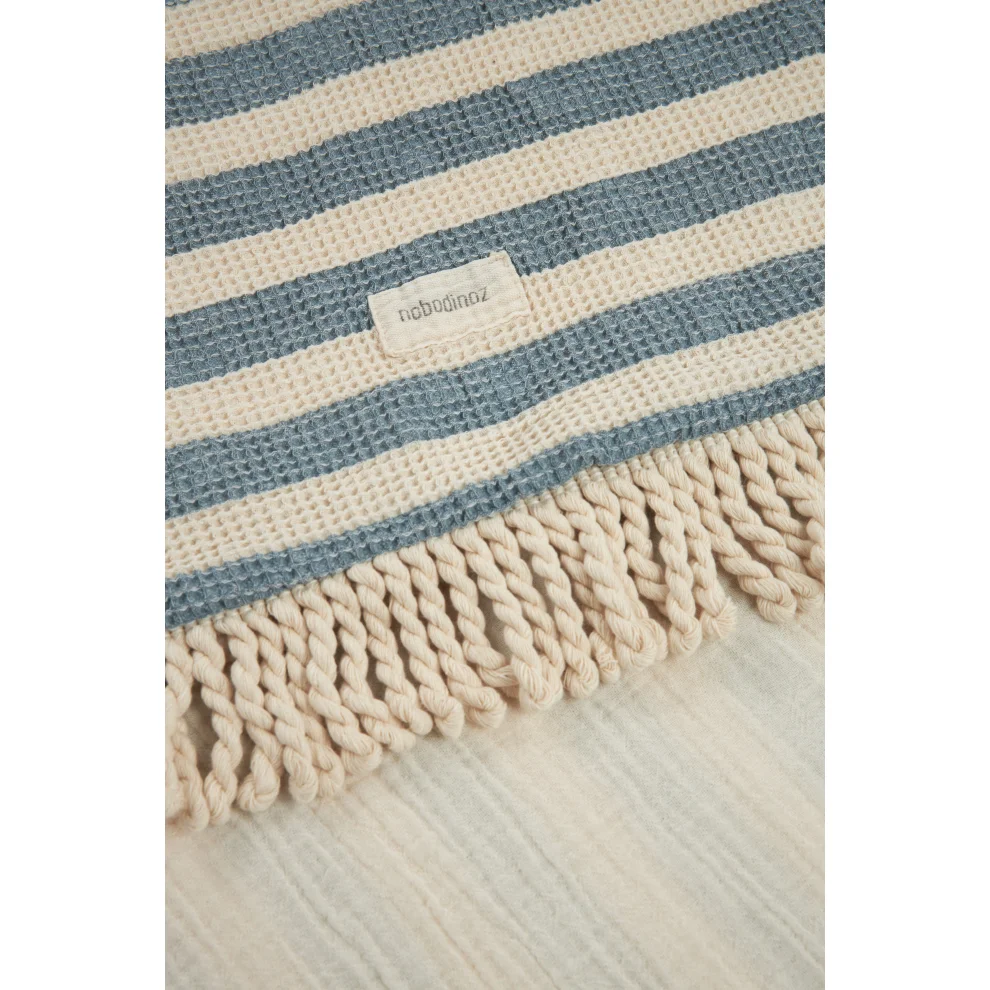 Nobodinoz - Portofino Beach Towel, Blue Stripes