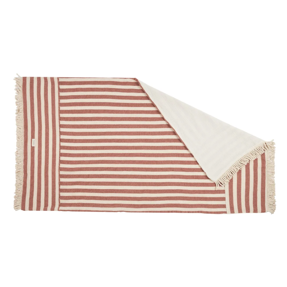 Nobodinoz - Portofino Beach Towel, Rusty Red Stripes