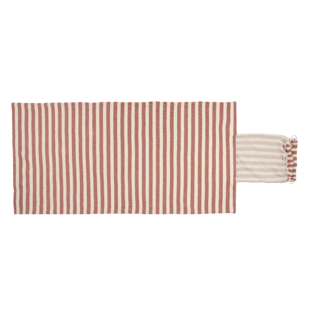 Nobodinoz - Portofino Beach Towel Bag, Rusty Red Stripes