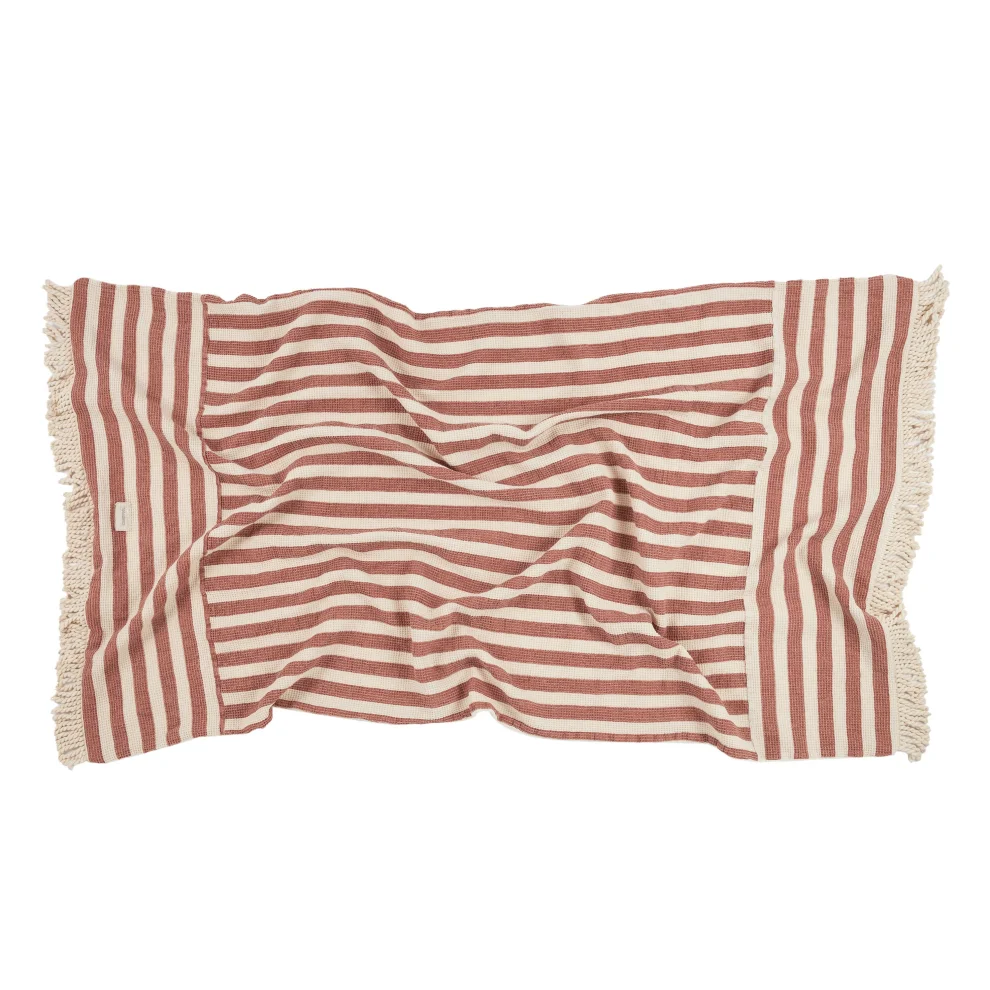 Nobodinoz - Portofino Beach Towel, Rusty Red Stripes