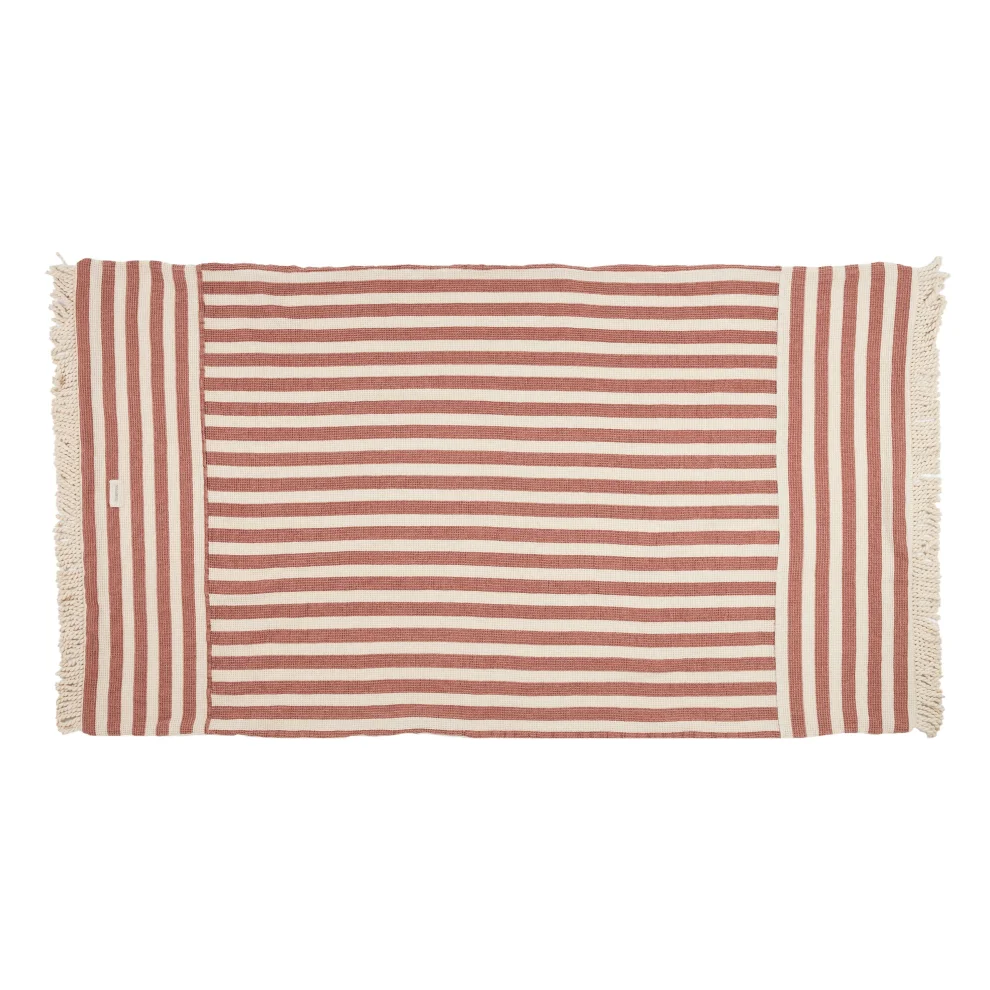 Nobodinoz - Portofino Beach Towel, Rusty Red Stripes