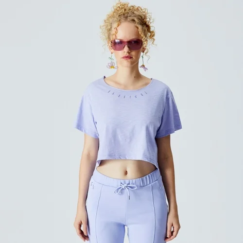 Bassigue - Digital Lavender Crop T-shirt