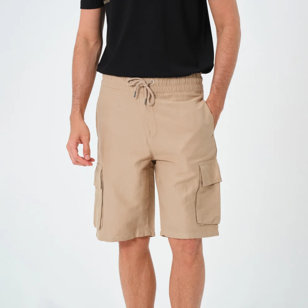 Tbasic - Cargo Pocket Linen Shorts